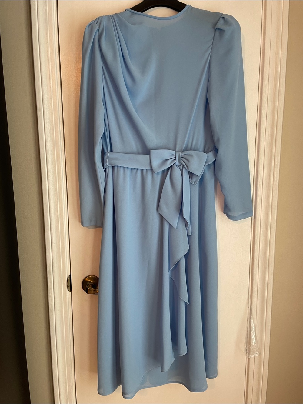 Baby Blue Chiffon Long Sleeve Dress